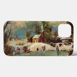 American Winter Life Christmas Scene iPhone 13 Case
