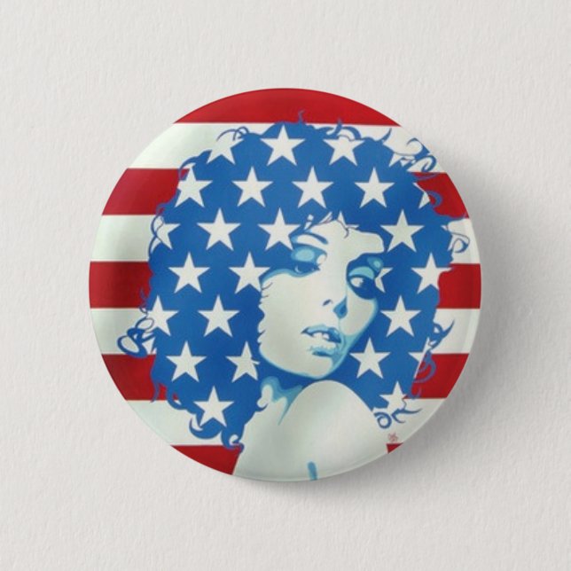 American Woman 2 Inch Round Button (Front)
