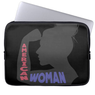 American Woman dark grey Laptop Sleeve