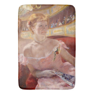 American Woman with a Pearl Necklace & Pink Dress Bath Mat