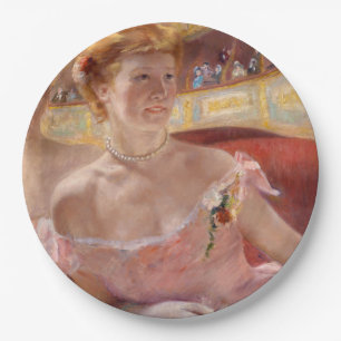 American Woman with a Pearl Necklace & Pink Dress Paper Plate