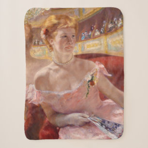 American Woman with a Pearl Necklace & Pink Dress Sherpa Blanket