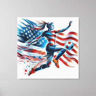American Women's soccer. Stretched Canvas Print