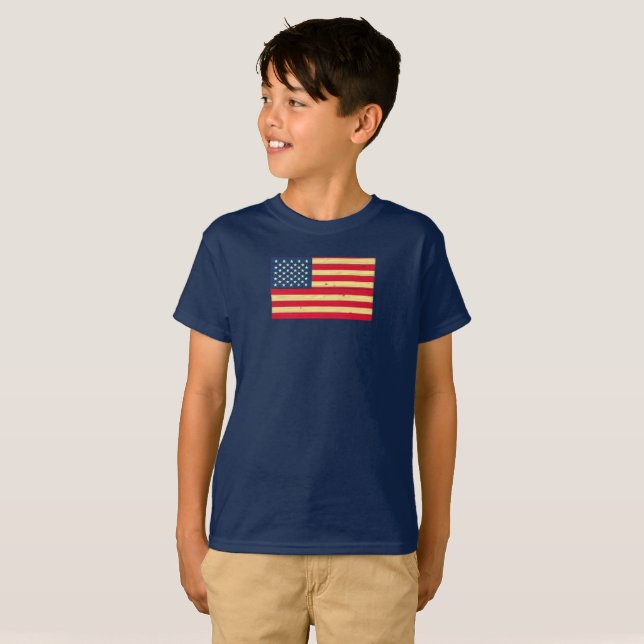 AMERICAN WOOD FLAG T-Shirt (Front Full)