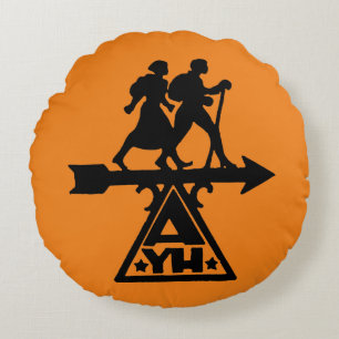 American Youth Hostels Round Pillow