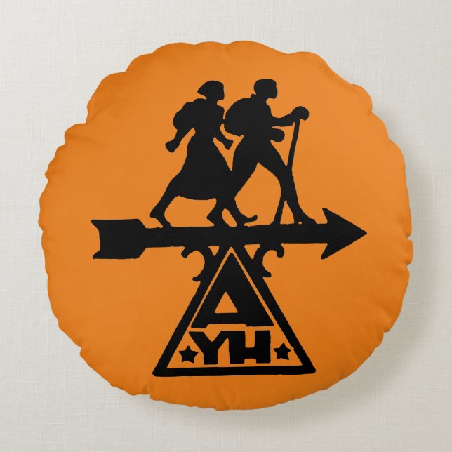American Youth Hostels Round Pillow (Front)
