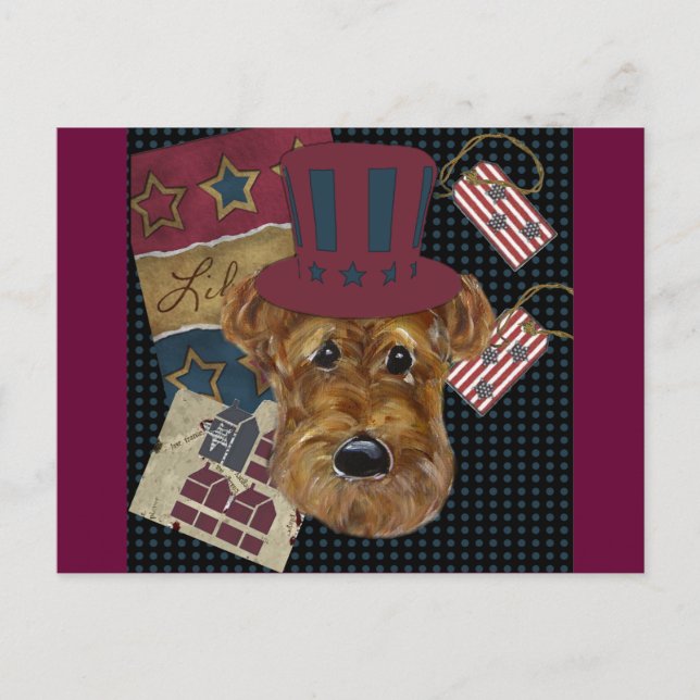 AMERICANA AIREDALE POSTCARD (Front)