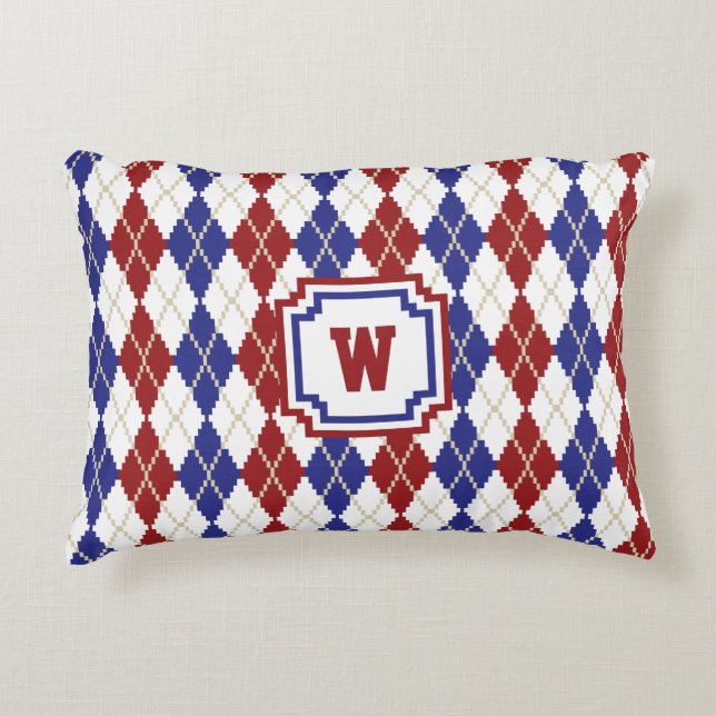 Americana Argyle Accent Pillow (Front)