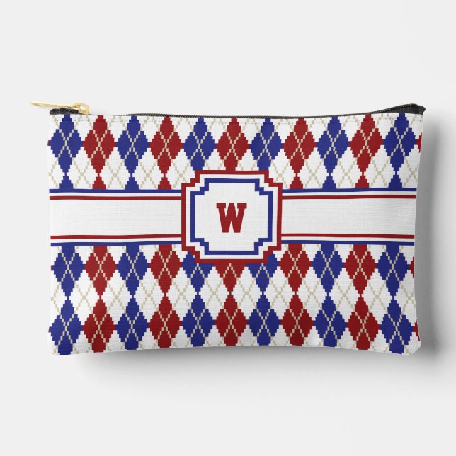 Americana Argyle Accessory Pouch (Front)