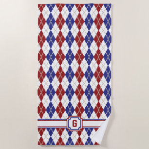 Americana Argyle Beach Towel