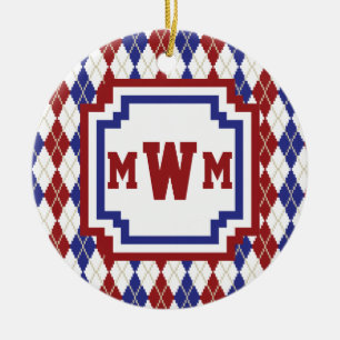 Americana Argyle Ornament