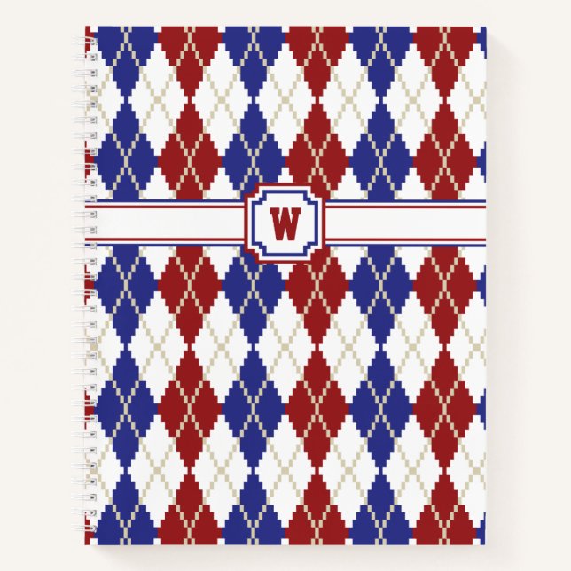 Americana Argyle Spiral Notebook (Front)
