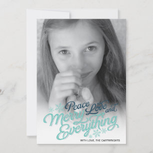 Americana Blue Ribbon Script Carte photo de vacanc