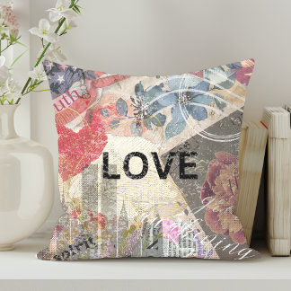 Americana Collage Truth Love A Great Awakening Throw Pillow