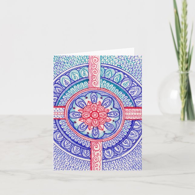 Americana Colours Damask Indian Mandala Thank You (Front)
