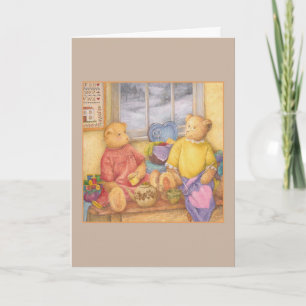 americana cozy teddy bears custom birthday card