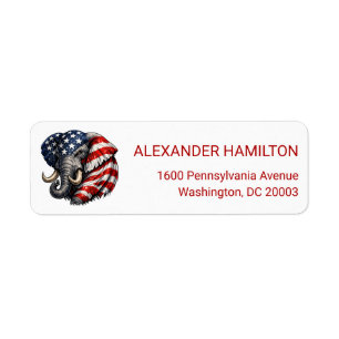 Americana Elephant Flag Return Address