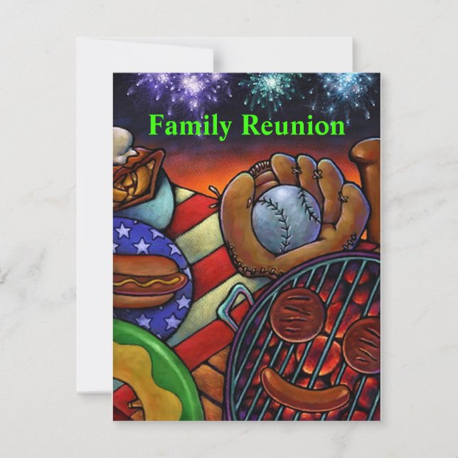 Americana Family Reunion Invitation barbecue grill (Front)
