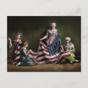 Americana - Flag - Birth of the American Flag 1915 Postcard