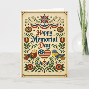Americana Folk Art Memorial Day  Card
