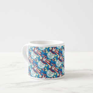 AMERICANA FOLK ART PATRIOTIC MAN IN THE MOON ESPRESSO CUP