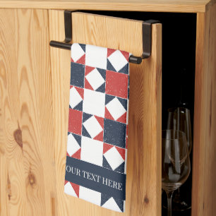 Americana Folk Art Star Quilt Pattern Kitchen Towel