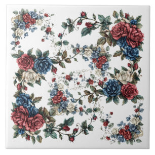 Americana Garden Patriot Roses Tile