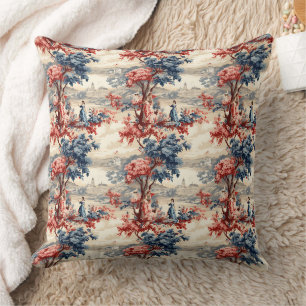 Americana Garden Toile Throw Pillow