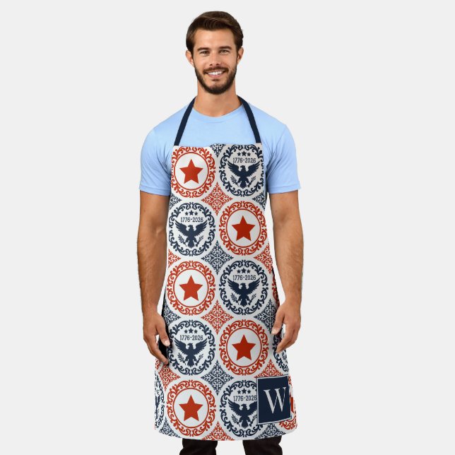 Americana Heritage Eagle Emblem Monogram Apron (Worn)