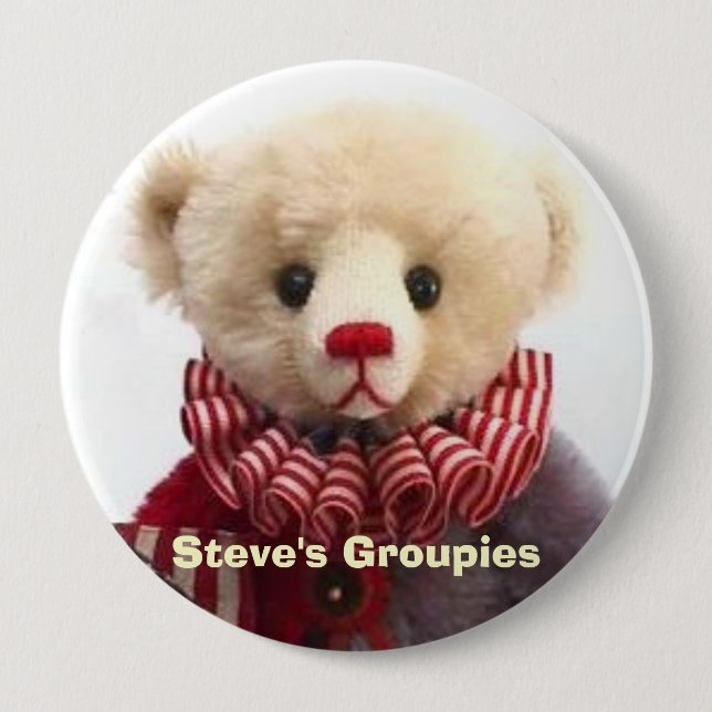 Americana Jester Bear Created by Steve Schutt 4 Inch Round Button (Front)