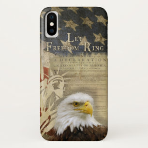 Americana Let Freedom Ring Bald Eagle Flag Case-Mate iPhone Case
