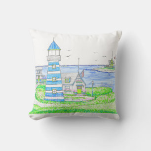 Americana Lighthouse 2 Outdoor Pillow