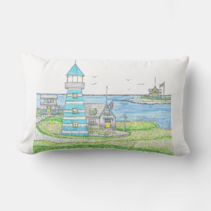 Americana Lighthouse Lumbar Pillow
