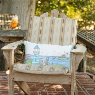 Americana Lighthouse Lumbar Pillow