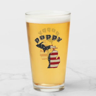 Americana Michigan Poppy Personalize Glass
