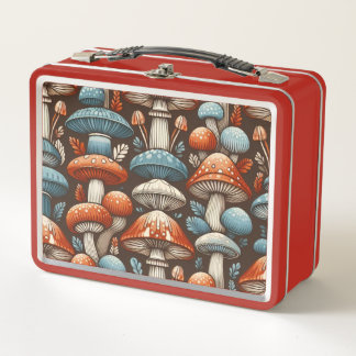 Americana Mushrooms Metal Lunch Box