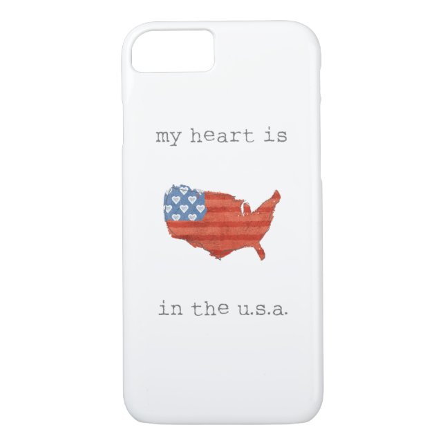 Americana | My Heart Is In The USA Map Case-Mate iPhone Case (Back)