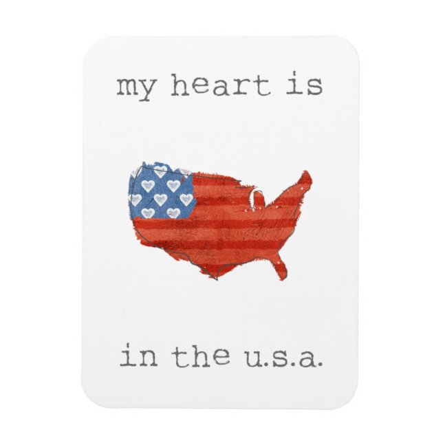 Americana | My Heart Is In The USA Map Magnet (Vertical)