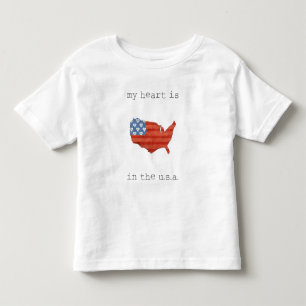 Americana   My Heart Is In The USA Map Toddler T-shirt