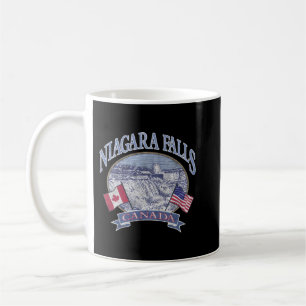 Americana Niagara Falls Scene Canada America Flags Coffee Mug