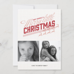 Americana Red Reindeer Holiday Photo Card