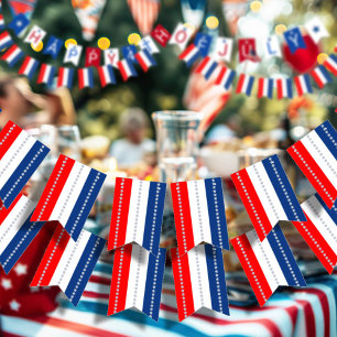 Americana Red White Blue Stars & Stripes Bunting Flags