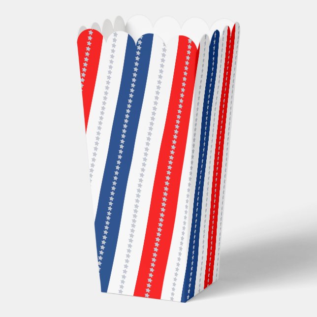 Americana Red White Blue Stars & Stripes Favor Box (Back)