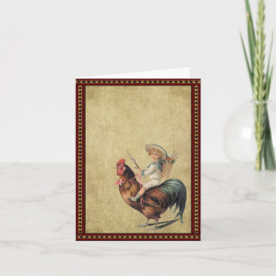 Americana Rooster- Prim Lil Note Cards