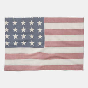 Americana Rustic American Flag Kitchen Towel