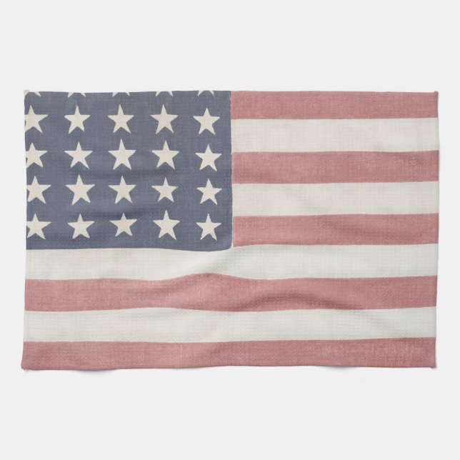 Americana Rustic American Flag Kitchen Towel (Horizontal)