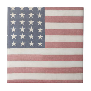 Americana Rustic American Flag Tile