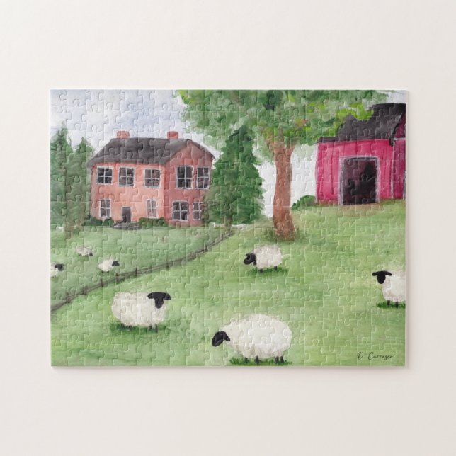 Americana Sheep Farm Jigsaw Puzzle (Horizontal)
