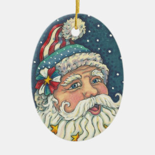 AMERICANA ST. NICK, CHRISTMAS HOLIDAY ORNAMENT