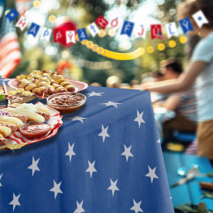 Americana Star Spangled Old Glory Navy Blue  Tablecloth